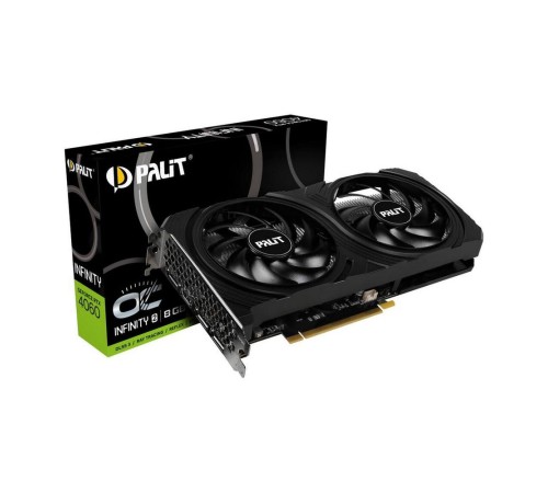 Видеокарта Palit PCI-E 4.0 RTX4060 INFINITY 2 OC NVIDIA GeForce RTX 4060 8Gb 128bit GDDR6 1830/17000 HDMIx1 DPx3 HDCP Ret Видеокарта Palit PCI-E 4.0 RTX4060 INFINITY 2 OC NVIDIA GeForce RTX 4060 8Gb 128bit GDDR6 1830/17000 HDMIx1 DPx3 HDCP Ret