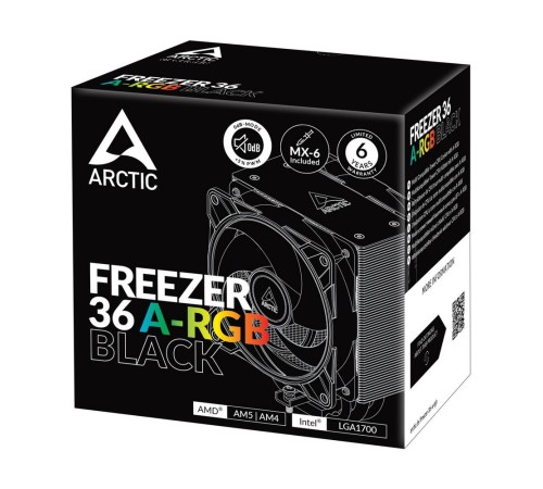 Вентилятор для процессора Arctic Cooling Вентилятор для процессора Arctic Freezer 36 A-RGB (Black) - Retail (Intel: LGA 1851, LGA 1700 AMD: AM5, AM4)  (ACFRE00124A)