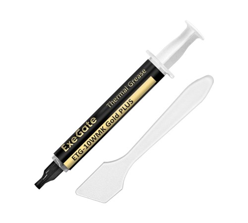 Exegate EX296085RUS Термопаста ExeGate ETG-10WMK Gold PLUS (10,4 Вт/(м•К), 2г, шприц с лопаткой)