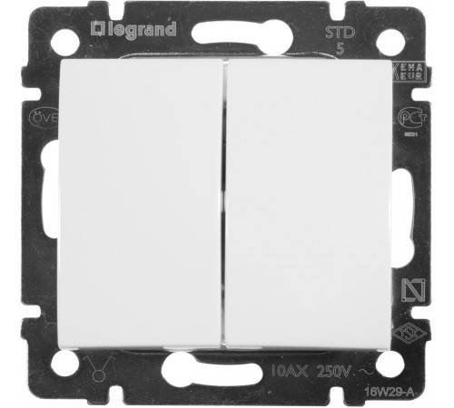 Выключатель Legrand Valena скрыт. 2кл. IP20 белый (774405)