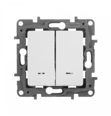Выключатель Legrand Etika скрыт. 2кл. с подсветкой IP20 белый (672204)