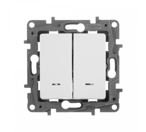 Выключатель Legrand Etika скрыт. 2кл. с подсветкой IP20 белый (672204)