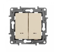 Выключатель Legrand Etika скрыт. 2кл. с подсветкой IP20 слоновая кость (672304)