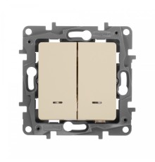 Выключатель Legrand Etika скрыт. 2кл. с подсветкой IP20 слоновая кость (672304)