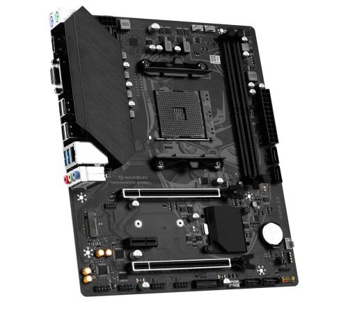 Материнская плата Maxsun MS-Terminator B550M 2.5G B550, AM4, 2xDDR4, 1xPCIEx16, 1xPCIEx4, 1xPCIEx1, 1xM.2, 2xUSB3.2Gen1, 2xUSB2.0, 4xUSB2.0, 2xUSB3.2Gen1, 1xNVMe, 4xSATA 3.0, 2.5G, HDMI+VGA, M-ATX
