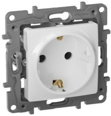 Розетка силов. Legrand Etika 672221 скрыт. зазем. IP21 белый