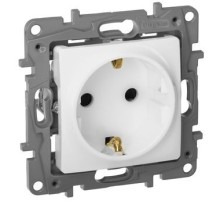 Розетка силов. Legrand Etika 672222 скрыт. зазем. штор. IP21 белый