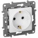 Розетка силов. Legrand Etika 672222 скрыт. зазем. штор. IP21 белый
