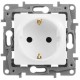 Розетка силов. Legrand Etika 672222 скрыт. зазем. штор. IP21 белый