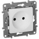 Розетка силовая Legrand Etika (672234) скрыт. штор. IP21 белый