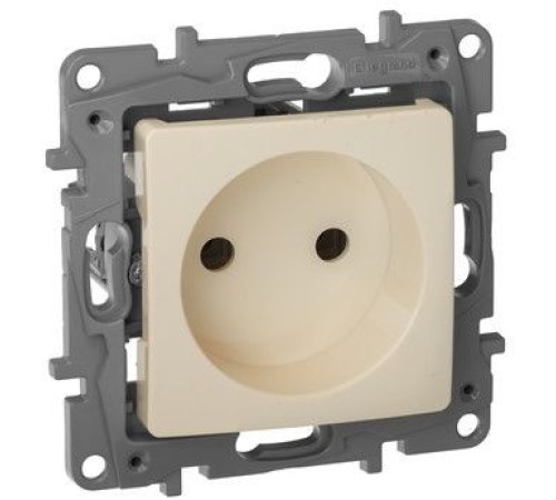 Розетка силовая Legrand Etika (672320) скрыт. зазем. IP21 слоновая кость