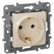 Розетка силовая Legrand Etika (672321) скрыт. зазем. IP21 слоновая кость