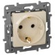 Розетка силовая Legrand Etika (672322) скрыт. зазем. штор. IP21 слоновая кость
