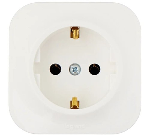 Розетка силовая Legrand Quteo (782211) откр. зазем. IP20 белый