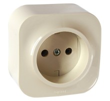 Розетка силовая Legrand Quteo (782241) откр. зазем. IP20 слоновая кость