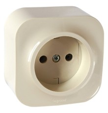 Розетка силовая Legrand Quteo (782240) откр. IP20 слоновая кость