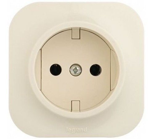 Розетка силовая Legrand Quteo (782240) откр. IP20 слоновая кость