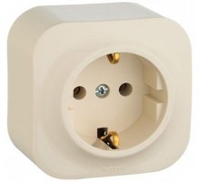 Розетка силовая Legrand Quteo (782250) откр. зазем. штор. IP20 слоновая кость