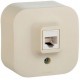 Розетка телефонная Legrand Quteo (782244) откр. слоновая кость