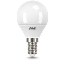 Лампа светодиодная Gauss 8Вт цок.:E14 шар 220B 3000K св.свеч.бел.теп. G45 (упак.:1шт) (53118)