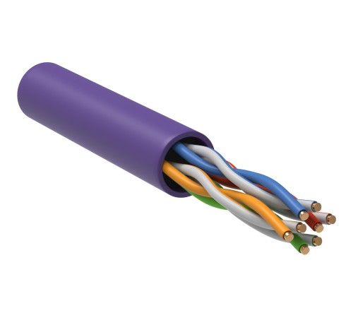Кабель информационный ITK LC1-C5E04-126 кат.5е U/UTP не экранированный 4X2X24AWG LSZH внутренний 305м фиолетовый