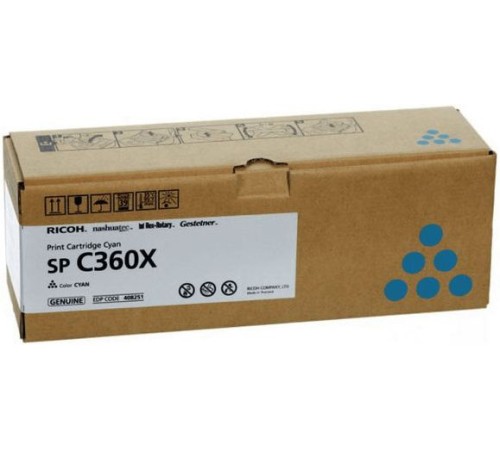 Ricoh Тонер-картридж SP C360X Cyan SPC361SFNw, (9000стр) (408251) Ricoh Тонер-картридж SP C360X Cyan SPC361SFNw, (9000стр) (408251)