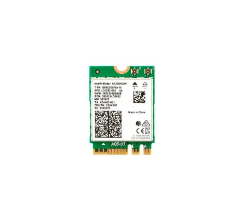 Intel Адаптер беспроводных локальных сетей Intel® Wi-Fi 6 AX200 (AX200.NGWG.NV) M.2 E Key 2230, 2x2 AX+BT Wi-Fi(PCIe) Intel Адаптер беспроводных локальных сетей Intel® Wi-Fi 6 AX200 (AX200.NGWG.NV) M.2 E Key 2230, 2x2 AX+BT Wi-Fi(PCIe)