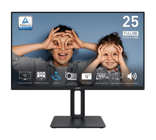 Монитор MSI PRO MP251P 24.5" 16:9 FHD(1920x1080) IPS Flat,1ms(MPRT),1300:1,100M:1,300nit,178/178,HDMI 1.4,VGA(D-Sub),Speaker,Tilt,Swivel,Height,Pivot,VESA,100Hz,Black,1y war-ty (9S6-3PC29M-033)