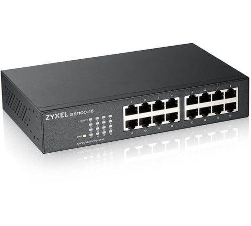 Коммутатор Zyxel GS1100-16-EU0103F 16G неуправляемый Коммутатор Zyxel GS1100-16-EU0103F 16G неуправляемый