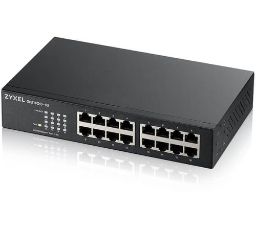 Коммутатор Zyxel GS1100-16-EU0103F 16G неуправляемый Коммутатор Zyxel GS1100-16-EU0103F 16G неуправляемый