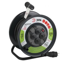Удлинитель силовой Эра RMx-4es-3x2.5-20m-IP44(KG) (Б0043057) 3x1.5кв.мм 4розет. 20м ПВС 16A метал.катушка черный