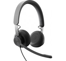 Наушники с микрофоном Logitech Zone Wired Teams черный матовый 1.9м накладные USB оголовье (981-000870)