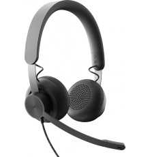Наушники с микрофоном Logitech Zone Wired Teams черный матовый 1.9м накладные USB оголовье (981-000870)