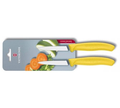 Набор ножей кухон. Victorinox Swiss Classic (6.7606.L118B) компл.:2шт желтый блистер Набор ножей кухон. Victorinox Swiss Classic (6.7606.L118B) компл.:2шт желтый блистер