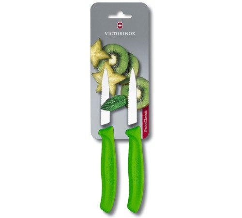 Набор ножей кухон. Victorinox Swiss Classic (6.7636.L114B) компл.:2шт салатовый блистер Набор ножей кухон. Victorinox Swiss Classic (6.7636.L114B) компл.:2шт салатовый блистер