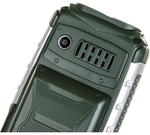 Мобильный телефон BQ 2430 Tank Power 32Mb зеленый/серебристый моноблок 2Sim 2.4" 240x320 0.3Mpix GSM900/1800 GSM1900 MP3 FM microSD max32Gb