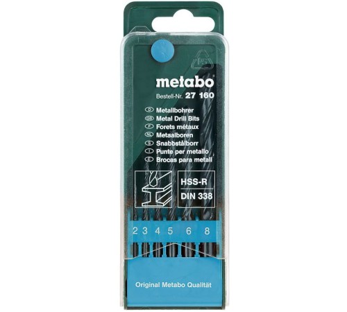 Набор сверл Metabo 627160000 по металлу (6пред.) для дрелей Набор сверл Metabo 627160000 по металлу (6пред.) для дрелей