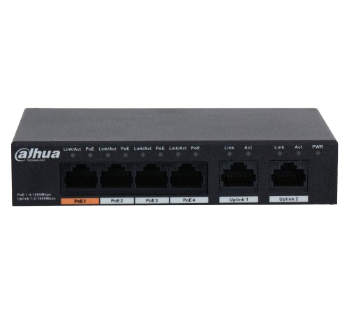 Коммутатор Dahua DH-PFS3006-4GT-60 4x100Mb неуправляемый