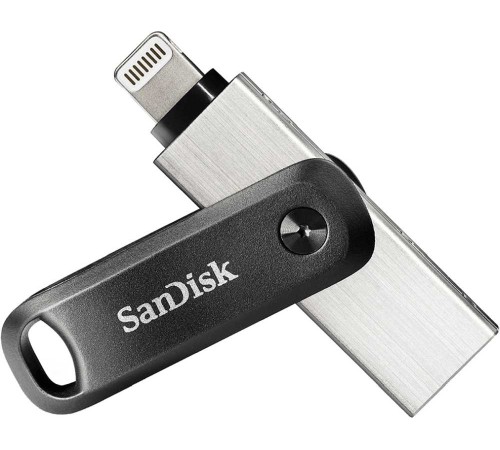 Флеш Диск Sandisk 128Gb iXpand Go SDIX60N-128G-GN6NE USB3.0 черный/серебристый