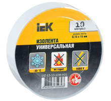 Iek UIZ-13-10-10M-K01 Изолента 0,13х15 мм белая 10 метров ИЭК