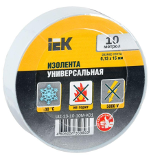 Iek UIZ-13-10-10M-K01 Изолента 0,13х15 мм белая 10 метров ИЭК