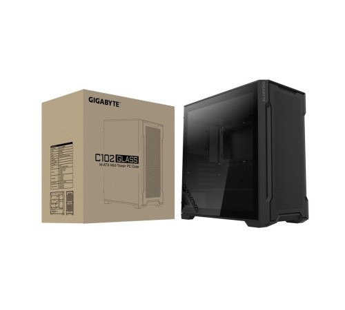 Корпус Gigabyte C102G MidTower, mATX, USB3.0x2, Audio I/O, GPU:410mm, Black, TG Корпус Gigabyte C102G MidTower, mATX, USB3.0x2, Audio I/O, GPU:410mm, Black, TG