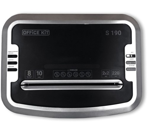 Шредер Office Kit S190 (2х2) черный (секр.P-7)/фрагменты/7лист./20лтр. Шредер Office Kit S190 (2х2) черный (секр.P-7)/фрагменты/7лист./20лтр.