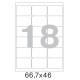 Этикетки Promega 73572 A4 46x66.7мм 18шт на листе/70г/м2/100л./белый матовое самоклей. универсальная