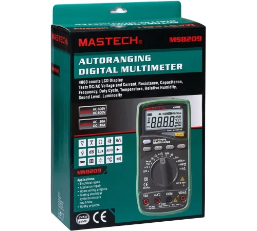 Мультиметр Mastech MS8209 цифровой черный/зеленый (13-2087) Мультиметр Mastech MS8209 цифровой черный/зеленый (13-2087)