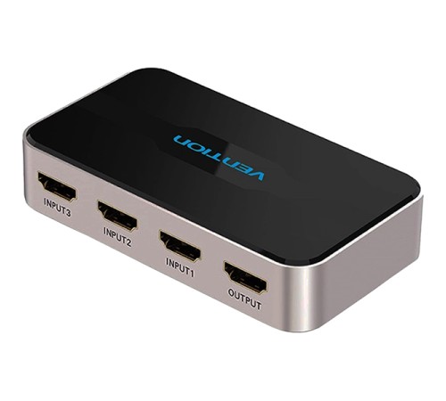 Переключатель (switch) 3x1 Vention HDMI v1.4 Переключатель Vention HDMI v1.4 19F x 3/HDMI 19F/ DC Jack 3.5mm (m) F (AFFH0)