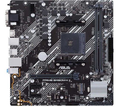 Материнская плата Asus PRIME B450M-K II Soc-AM4 AMD B450 2xDDR4 mATX AC`97 8ch(7.1) GbLAN RAID+VGA+DVI+HDMI