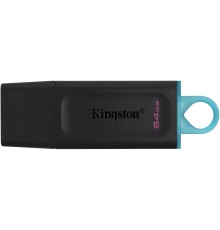 Флеш Диск Kingston 64Gb DataTraveler Exodia DTX/64GB USB3.1 черный/голубой