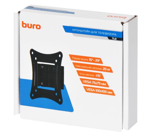Кронштейн для телевизора Buro TL0 черный 20"-29" макс.20кг настенный наклон Кронштейн для телевизора Buro TL0 черный 20"-29" макс.20кг настенный наклон