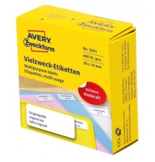 Этикетки Avery Zweckform 3831 38x14мм 400шт на листе/70г/м2/белый самоклей. универсальная (упак.:1рул)